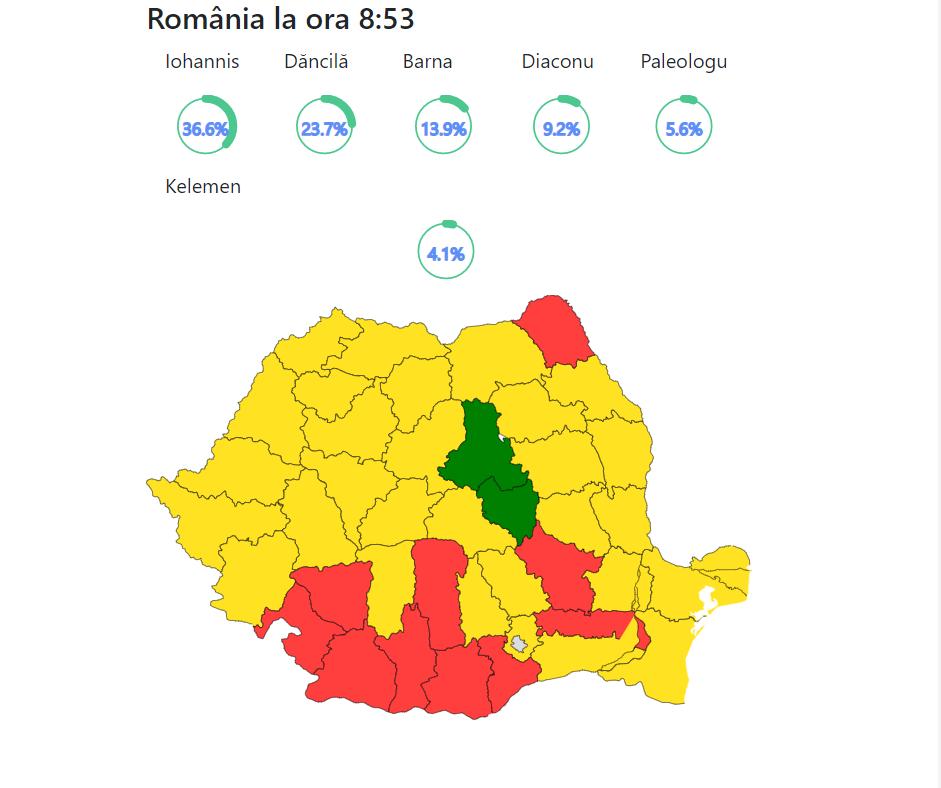 Prezidențiale 2019 | Harta rezultatelor, pe județe