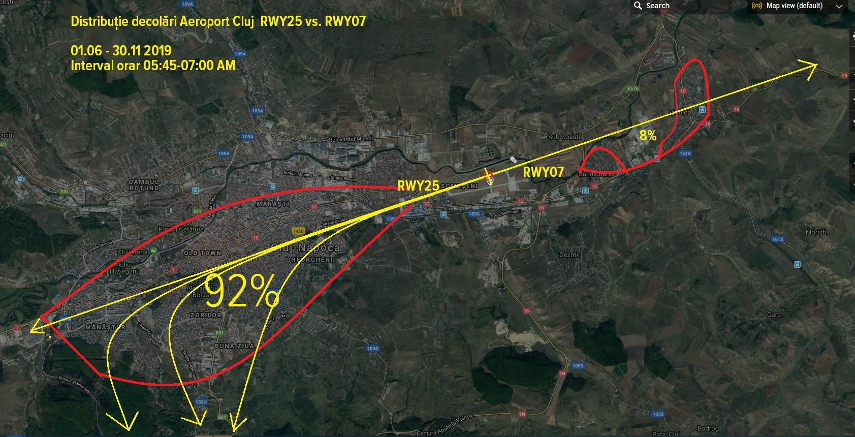 Nu ne mai zburați somnul! 92% din decolările de noapte se fac peste Cluj-Napoca, cu zgomot peste limitele legale! (MONITORIZARE )