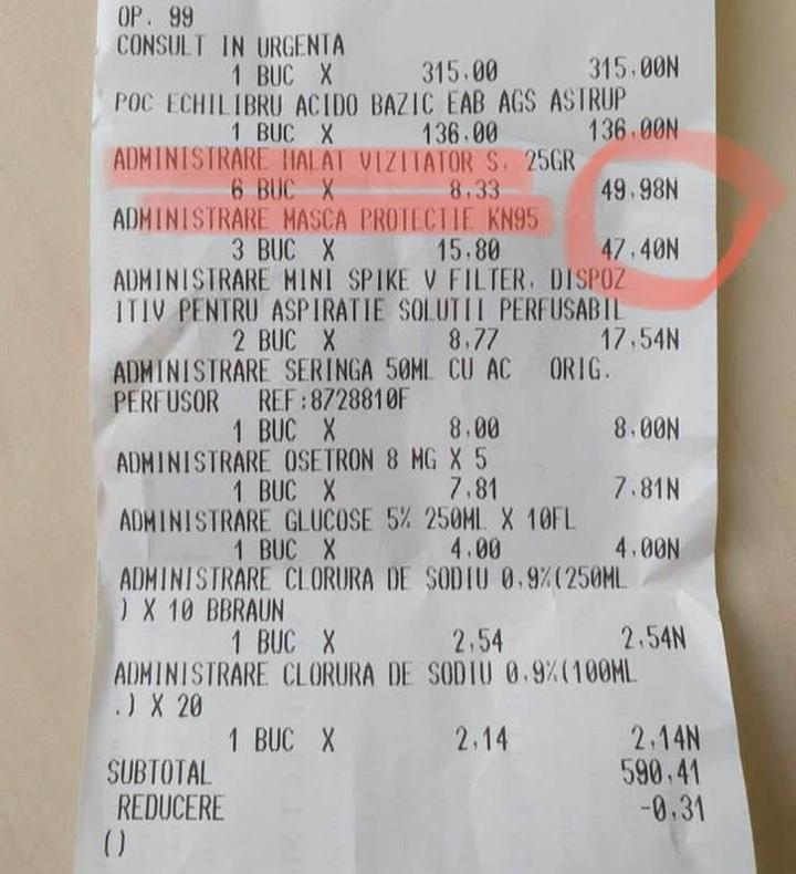 Un spital din Cluj taxează pacienții pentru halatele și măștile purtate de cadrele medicale