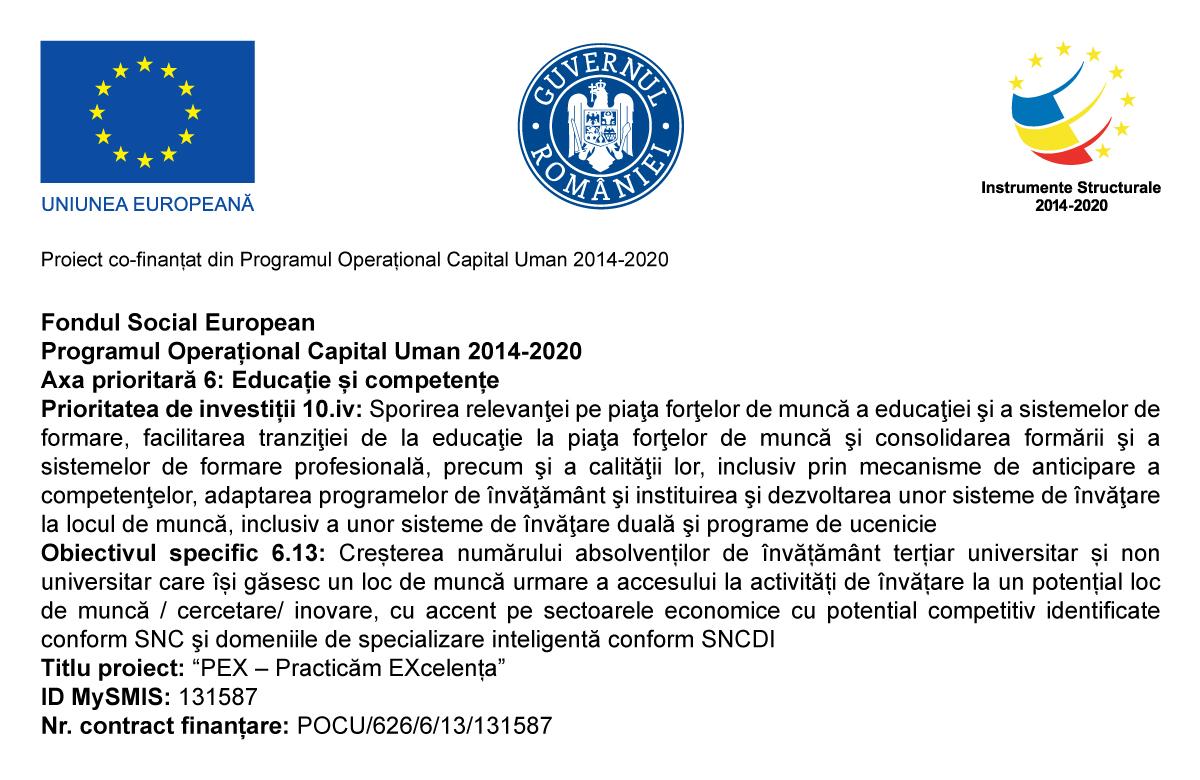 Stagii de practică pentru studenți în cadrul proiectului „PEX - Practicăm EXcelența”