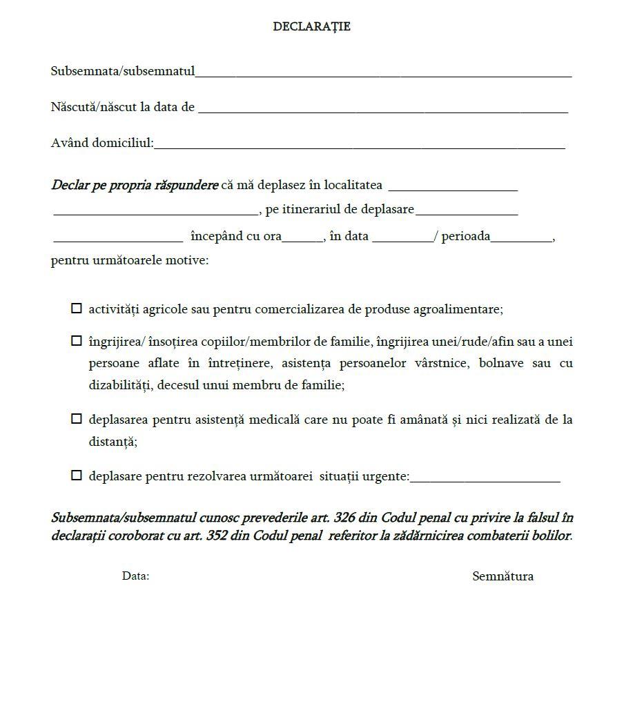 Carantină în Gherla. Declarația pe care trebuie să o aibă la ei cei care ies din casă