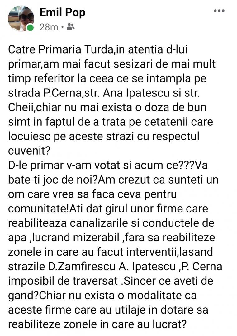 Turdeni, revoltați pe primarul Matei:„V-am votat și acum ce? Vă bateți joc de noi?”