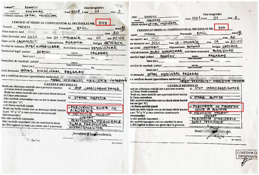 Două certificate de deces cu diagnostice diferite, pentru același mort. Spitalul a luat decedatul înapoi de la familie