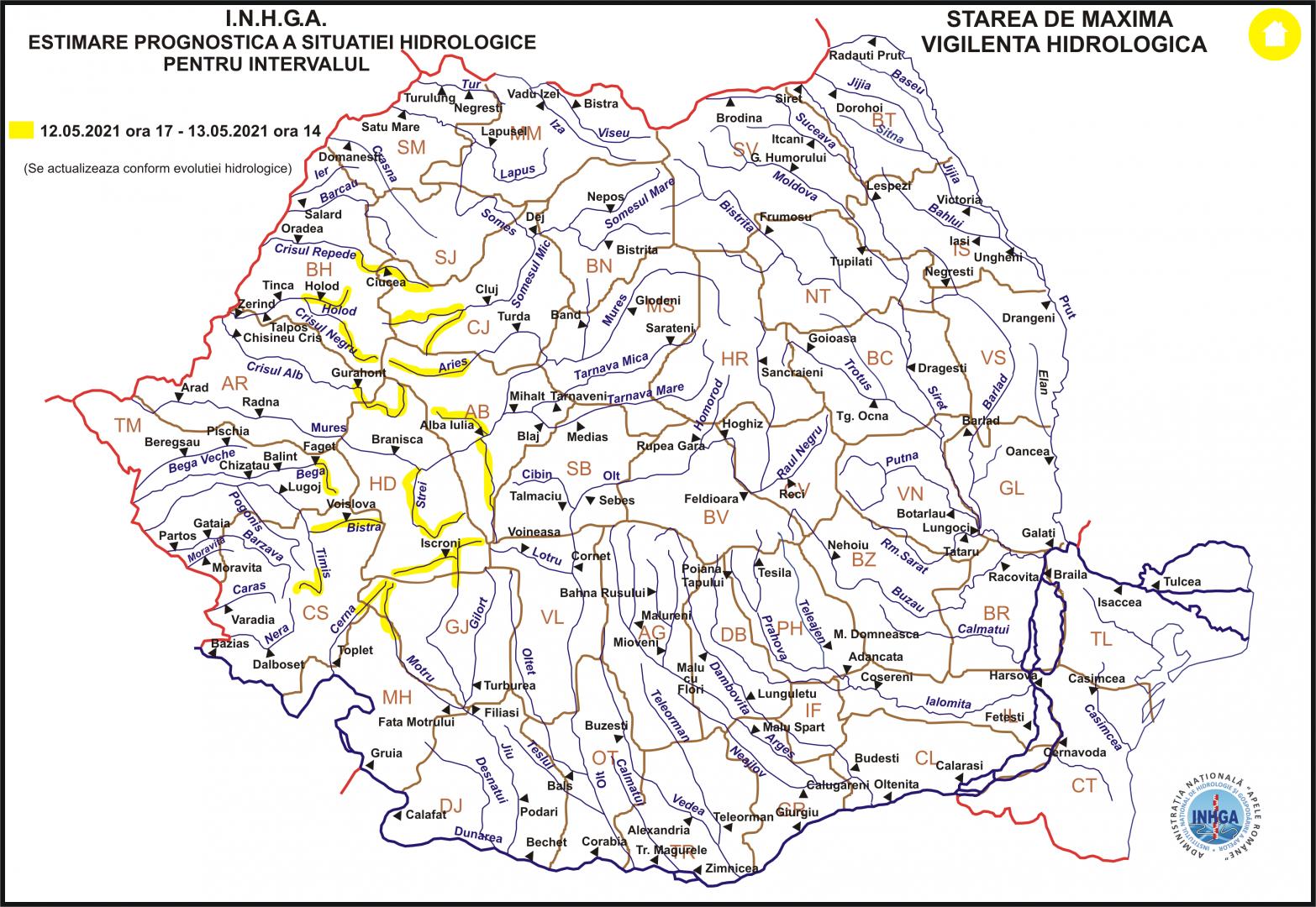 Alertă hidrologică: Risc de inundații la Cluj