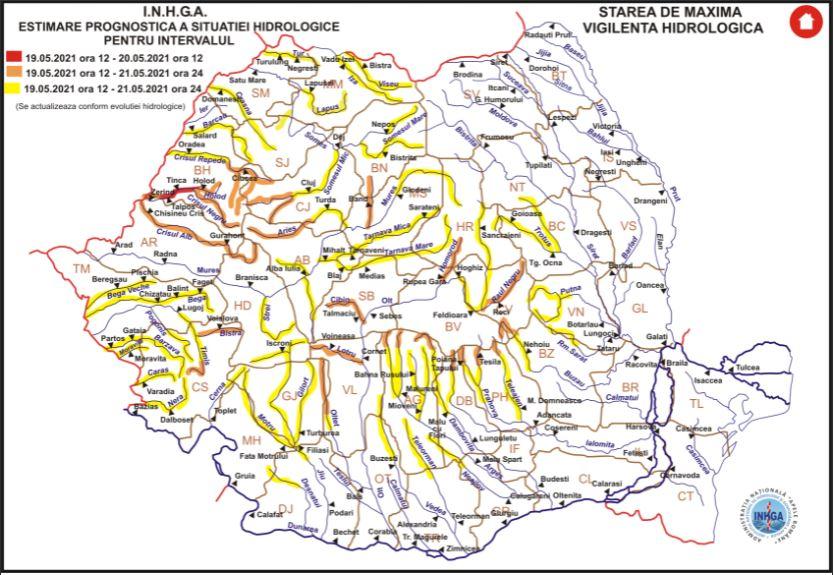Nu scăpăm de ploi! Codul galben și portocaliu, extins în aproape toată țara/ Risc de inundații la Cluj
