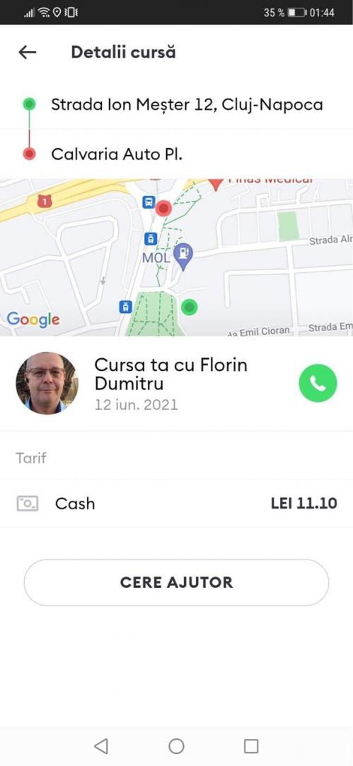 Se întâmplă la Cluj! Un șofer Bolt a amenințat cu pistolul un client și l-a dat jos din mașină