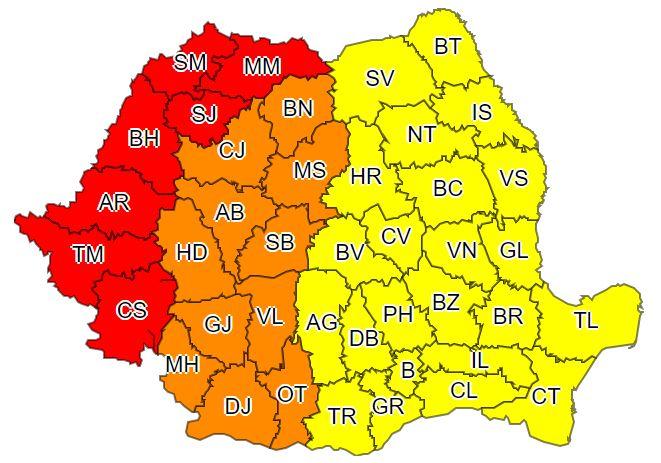 COD ROȘU și PORTOCALIU de caniculă în jumătate din țară. Vizat și Clujul