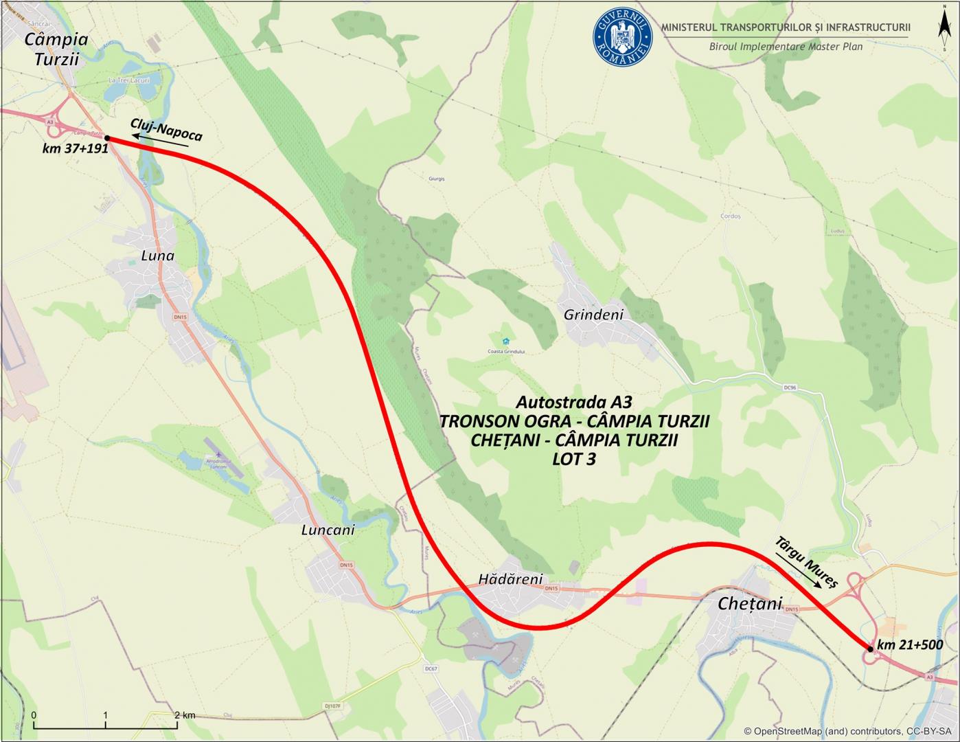 Licitație pentru „problematicul” lot Chețani - Câmpia Turzii al Autostrăzii Transilvania. Ministrul Transporturilor: „Este crucial să nu mai existe al