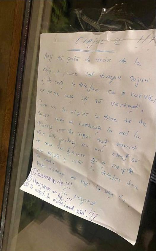 Încă un scandal à la Florești: Auzi mă (bip) de vecin de la etajul 2... Data viitoare mă vezi la ușa ta!