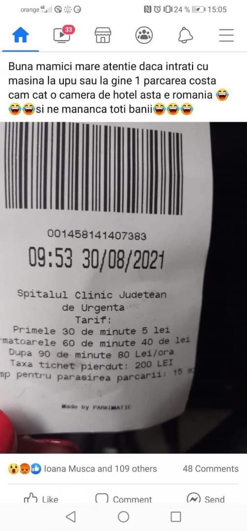 Parcarea la UPU Cluj, cât o cameră de hotel: ''pânaă la 80 de lei pe oră''