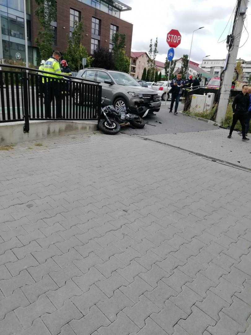 Accident cu motociclist pe Bună Ziua