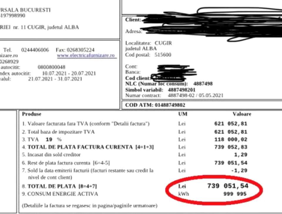 Proprietarul unei locuințe a primit o facutră  la curent electric de 150.000 de euro. Apartamentul era nelocuit de 20 de ani