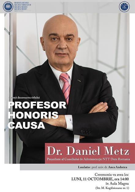 Daniel Metz va primi titlul de Profesor Honoris Causa din partea UBB