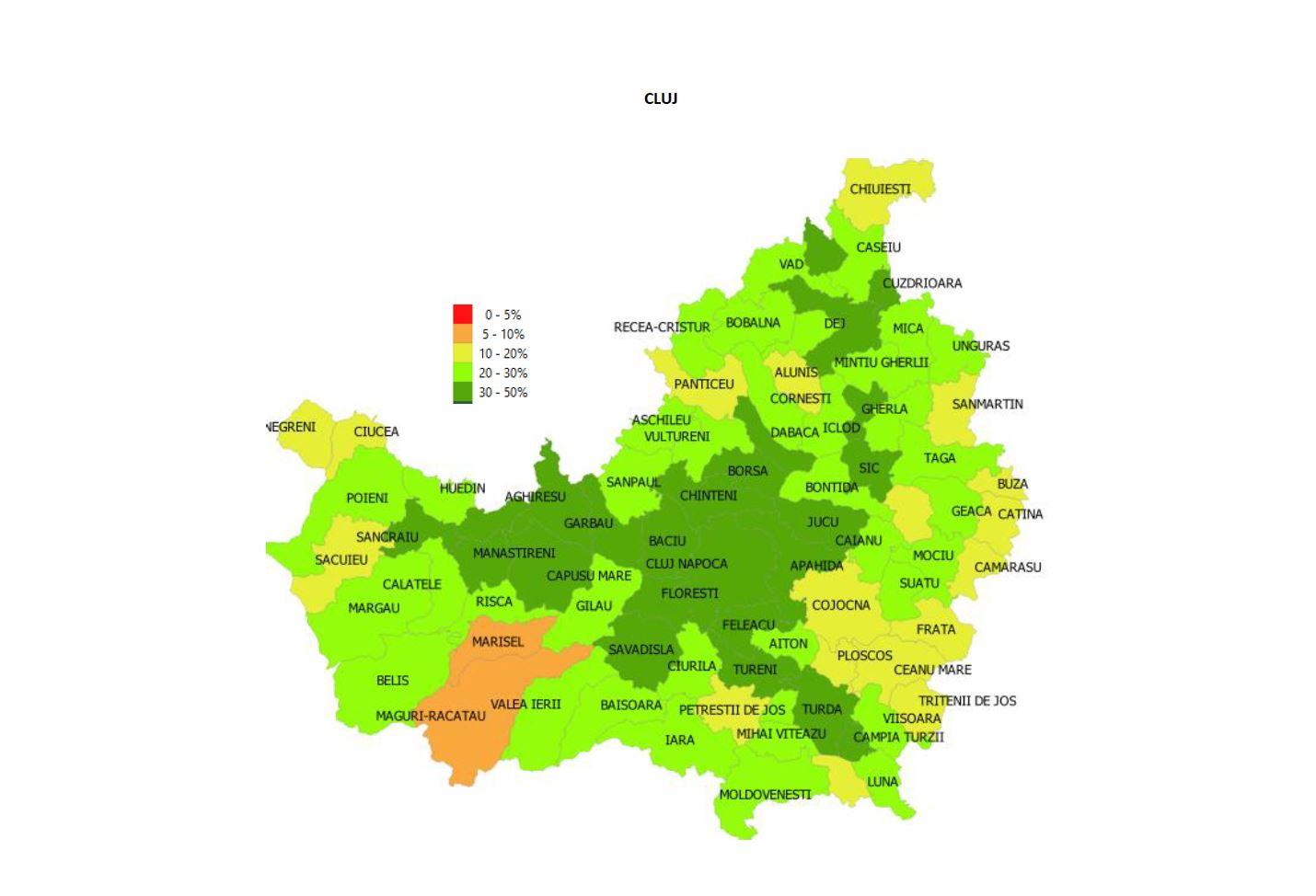 Trei localități din Cluj, în topul vaccinărilor în țară/ HARTA vaccinării în județ