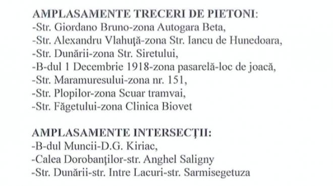 Șapte noi treceri de pietoni și trei intersecții