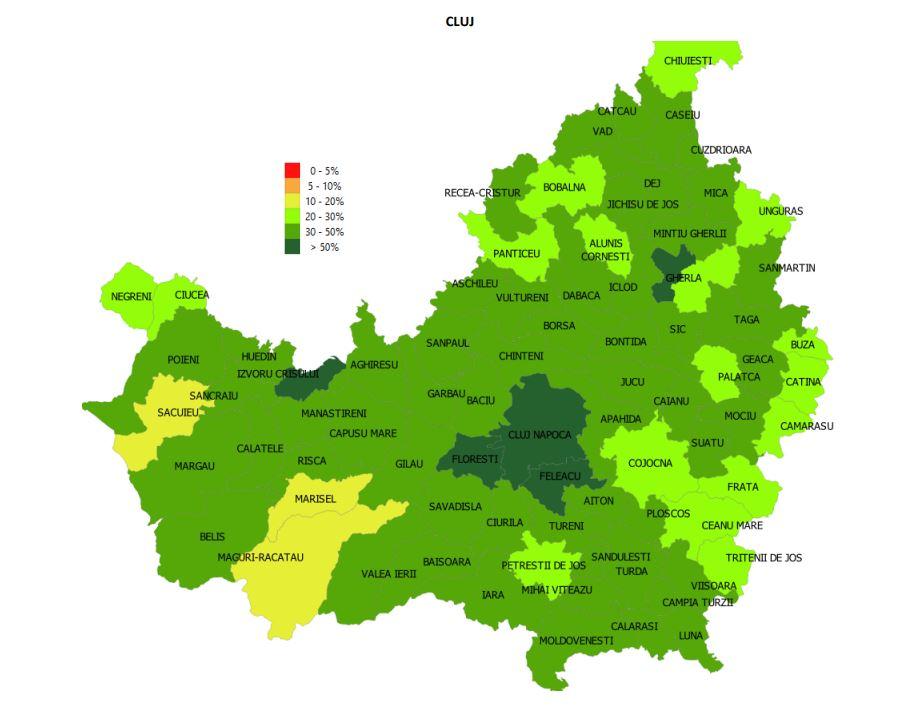 Cluj-Napoca a ieșit din topul vaccinărilor. La ce procent a ajuns municipiul/ Rata de acoperire pe localități