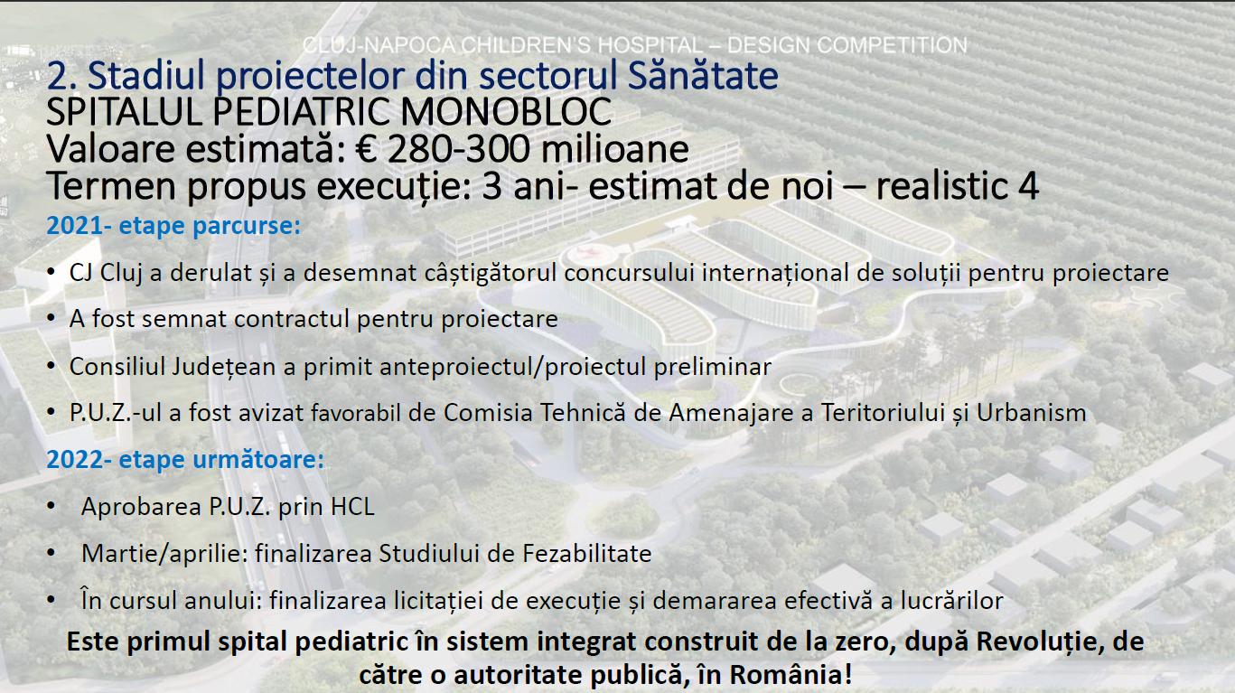 Bugetul JudețuluI Cluj pe anul 2022 a fost prezentat azi. Apa potabilă pentru zonele muntoase din județ, un spital de copii și un centru de transplant