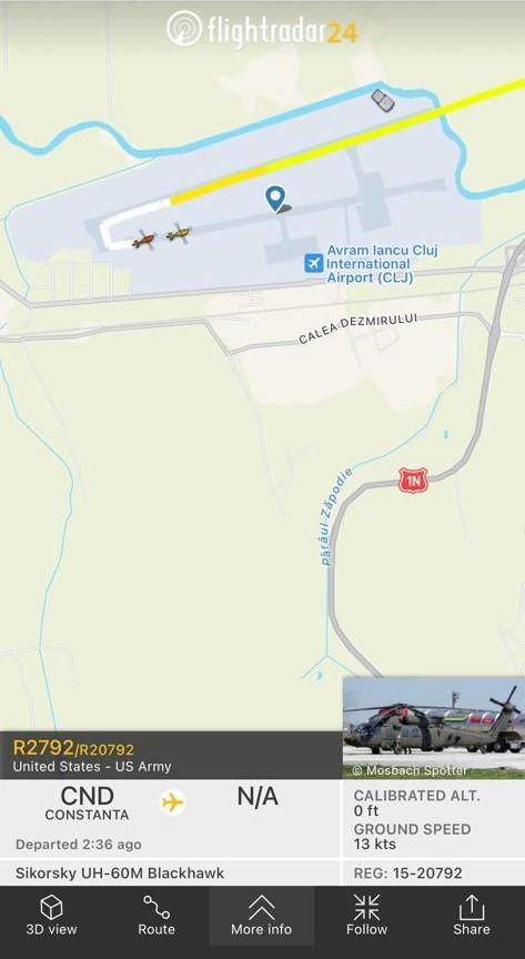 4 elicoptere americane de luptă Black Hawk au aterizat la Cluj