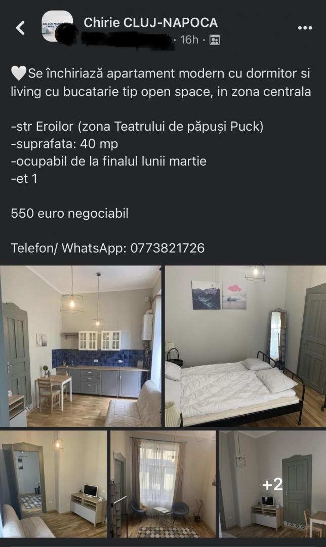 Nesimțire à la Cluj: 550 de euro pe lună pentru un apartament în care nu ai cu ce găti sau spăla haine
