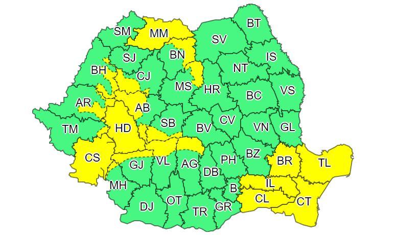Vremea schimbă foaia: COD Galben de ploi și vânt la Cluj/Lapoviță, ninsoare și frig în weekend