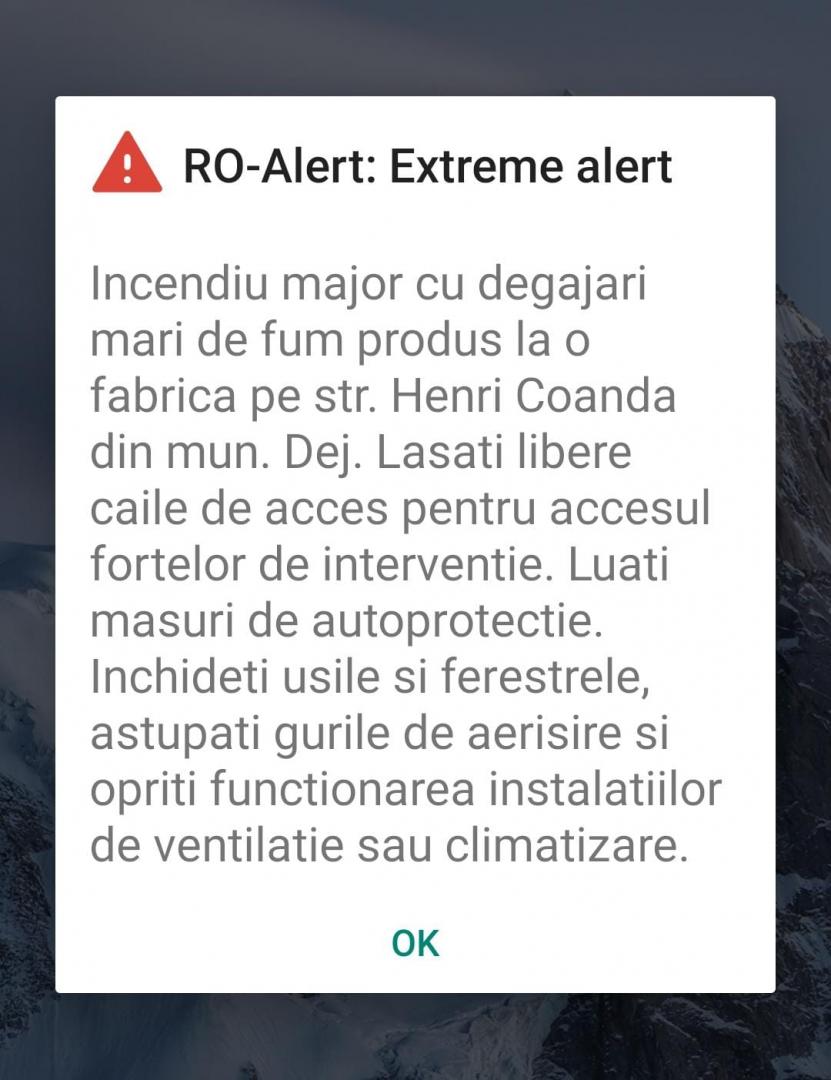 Incendiu de proporții la Dej. Arde hala unei fabrici de cauciucuri/ A fost transmis un mesaj de avertizare RO-ALERT