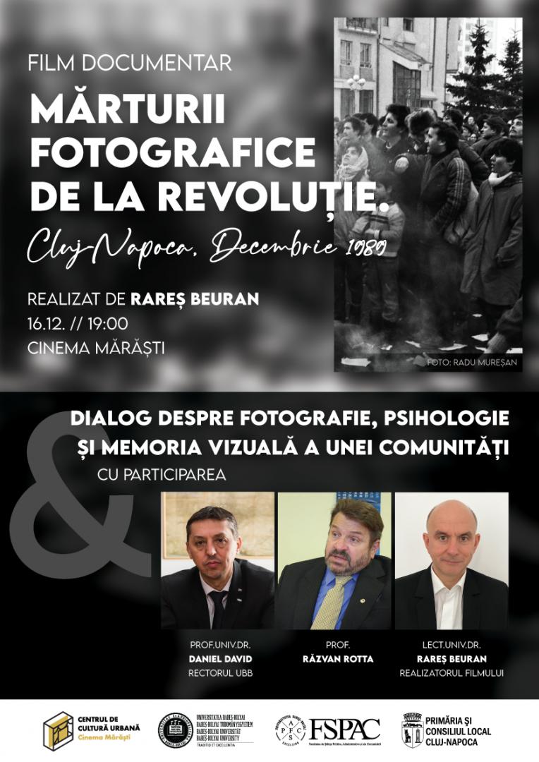 Documentarul „Mărturii fotografice de la Revoluție. Cluj-Napoca, Decembrie 1989″ se lansează astăzi, la Cinema Mărăşti