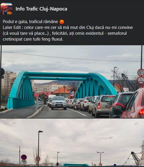 Podul Porțelanului din Cluj - De abia e gata și deja e aglomerat: „