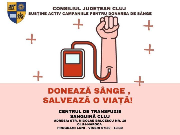 Nou APEL la donare de sânge în Cluj: "Fiecare strop de sânge contează!"