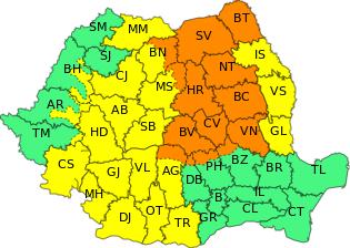 Cod galben de ploi torențiale, vijelii și grindină în Cluj și mai multe județe din țară