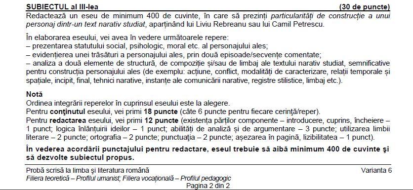 BAC 2023. SUBIECTELE la Limba și literatura română