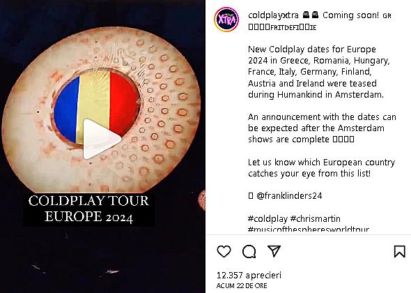 Coldplay va concerta pentru prima oară în România
