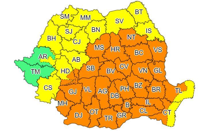 Nu scăpăm de furtuni! Avertizarea COD GALBEN, prelungită la Cluj