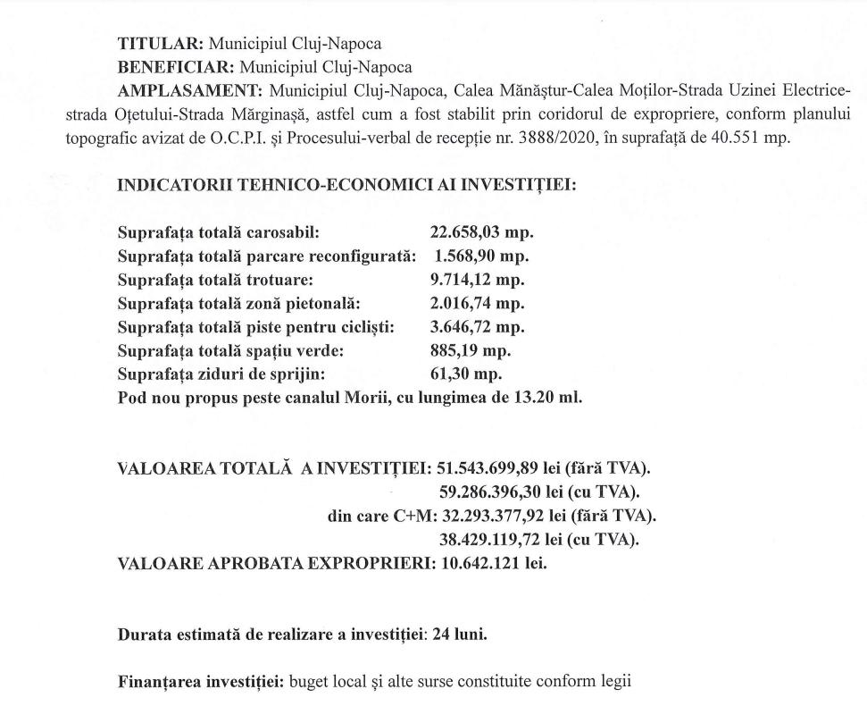 Mai mulți bani pentru extinderea arterei Moților - Mănăștur! Lucrările se scumpesc cu un milion de euro