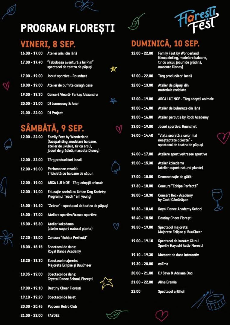 Florești Fest 2023 începe vineri! Primarul Pivariu: „Ne așteptăm să fie de 2-3 ori mai mulți oameni decât anul trecut” / VEZI programul