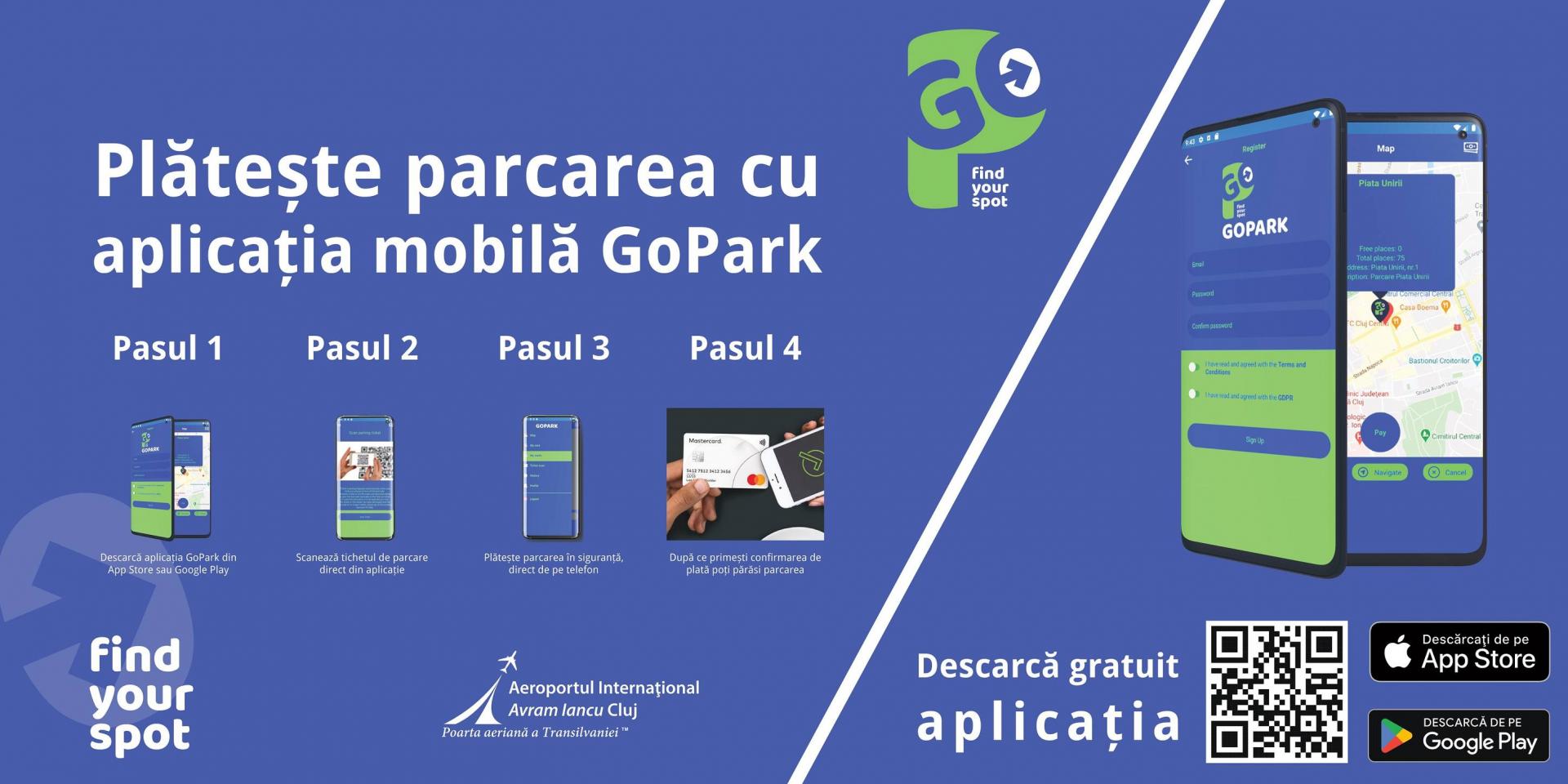 Parcarea Est a Aeroportului Internațional Cluj și-a lansat propria aplicație! Plata se poate face rapid și în siguranță de pe telefon