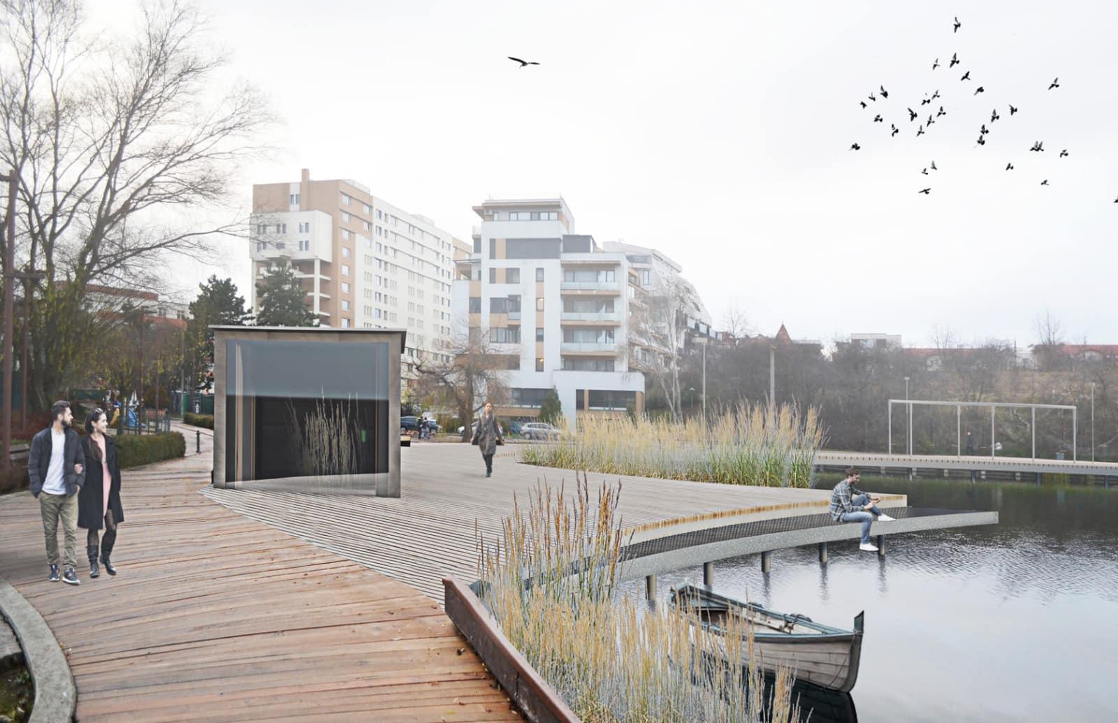 Cum se reamenajează malurile lacului Gheorgheni: Două noi pontoane, pavilion, fântână arteziană, seabike-uri și paddle boarduri