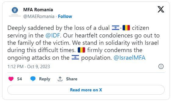 Un cetățean român a murit în războiul din Israel
