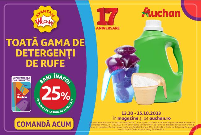 Super oferte la Auchan în acest weekend la pulpă de porc și detergenți! 