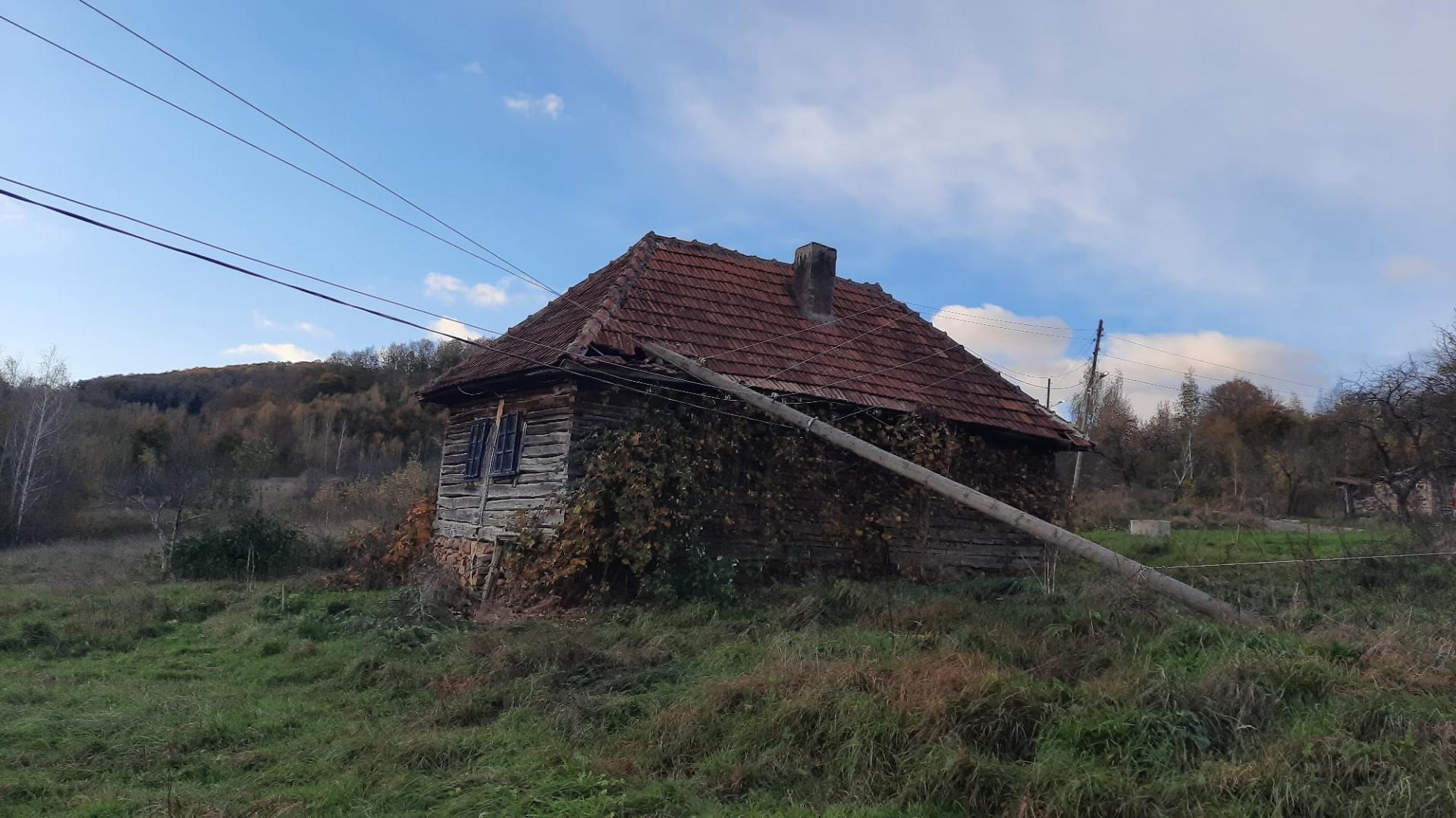 Vântul puternic a face pagube la Cluj: Un stâlp de electricitate și un copac, prăbușiți pe două case