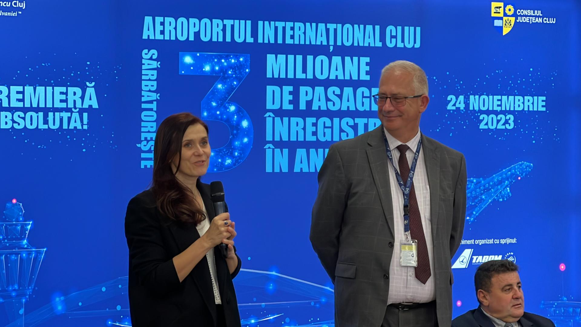 Clujul recordurilor. A aterizat pasagerul cu nr. 3 mil. din 2023 la Aeroportul „Avram Iancu”