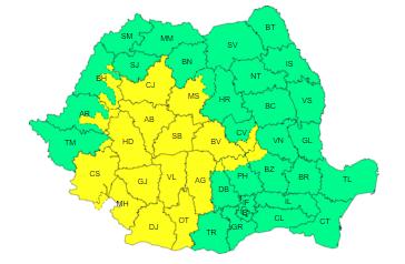 Avertizare meteo! Cod Galben de vânt și viscol la Cluj și în mai multe județe