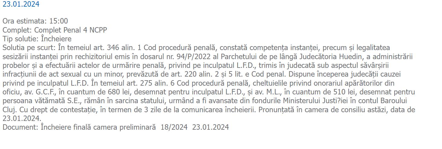 Bărbat din Huedin, trimis în judecată după ce a abuzat sexual o minoră de 13 ani. Câți ani de închisoare riscă