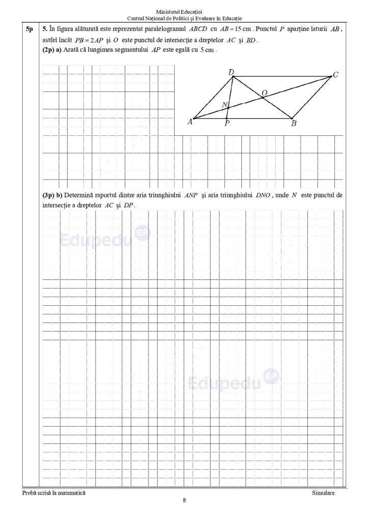 Simulare Evaluarea Națională. Ce au avut de rezolvat elevii la proba de Matematică