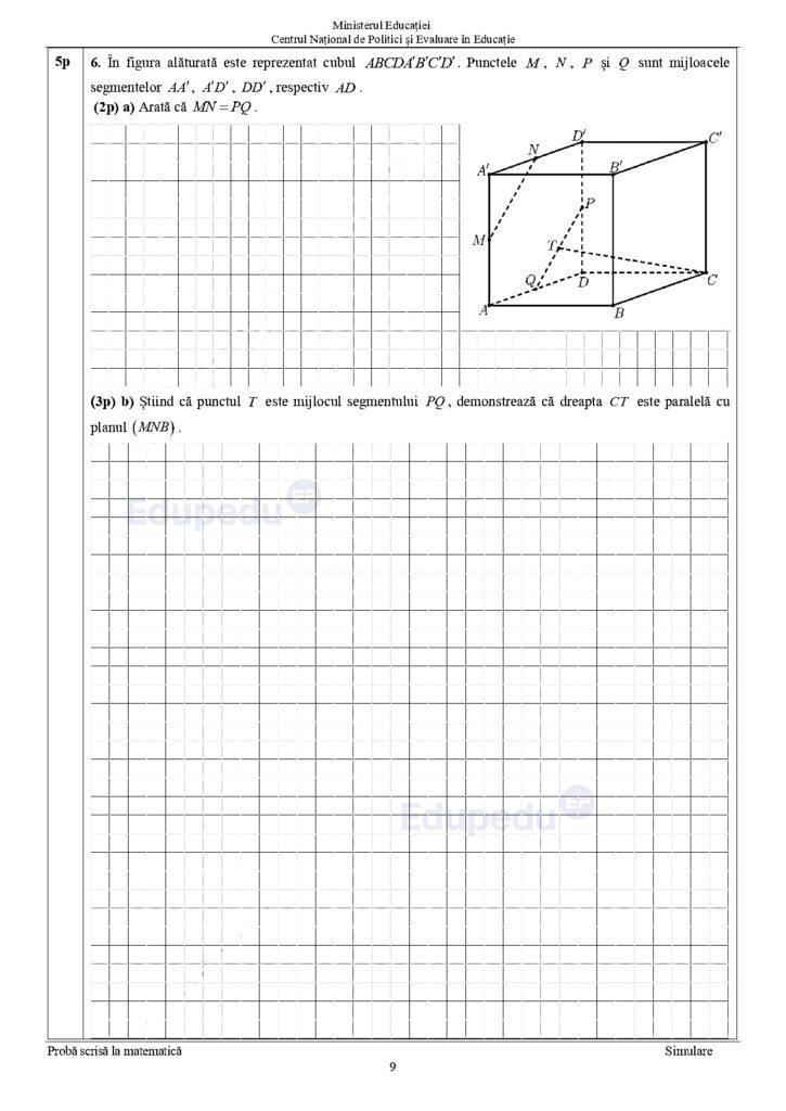 Simulare Evaluarea Națională. Ce au avut de rezolvat elevii la proba de Matematică
