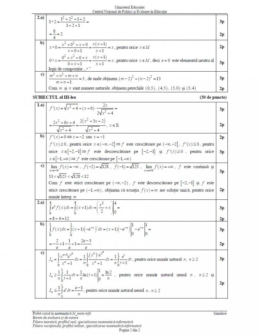 Simulare BAC 2024. Ce au avut de rezolvat elevii la Matematică