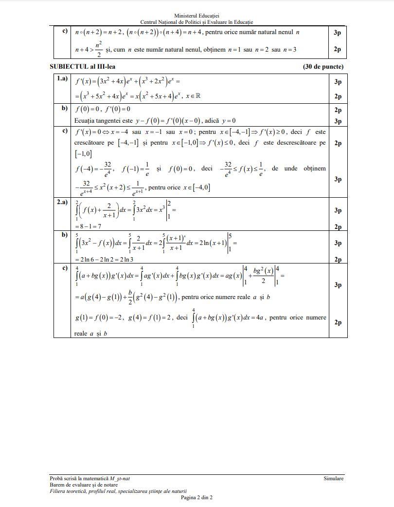 Simulare BAC 2024. Ce au avut de rezolvat elevii la Matematică