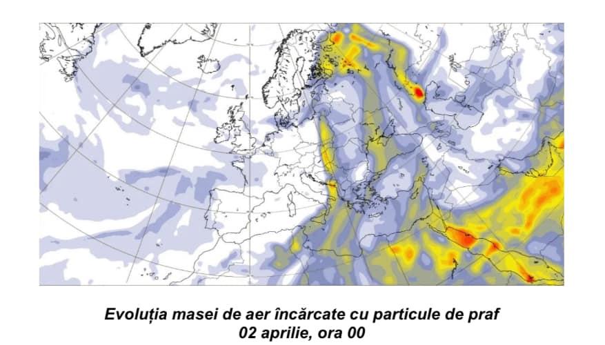 Valul de praf saharian, deasupra României până marți seara. Clujul, printre zonele în care vor fi inclusiv depuneri