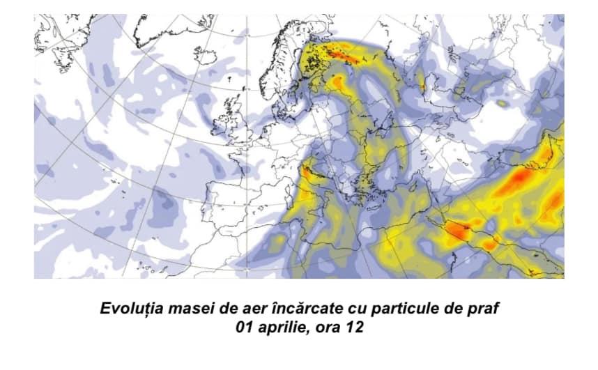 Valul de praf saharian, deasupra României până marți seara. Clujul, printre zonele în care vor fi inclusiv depuneri