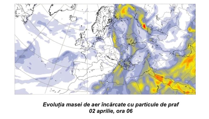 Valul de praf saharian, deasupra României până marți seara. Clujul, printre zonele în care vor fi inclusiv depuneri