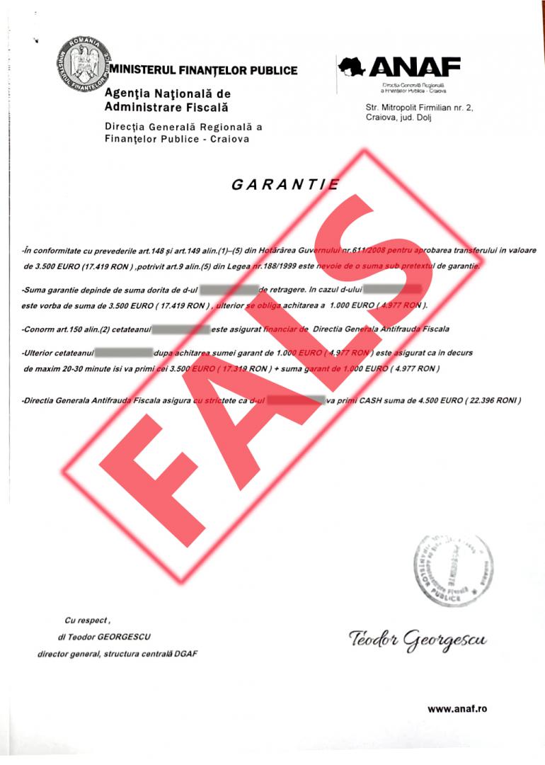 Al doilea semnal de alarmă la ANAF în aceeași zi. Metoda „garanția”, noua schemă a escrocilor